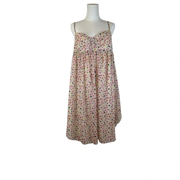 Rachel Roy Floral Dress XL Spaghetti Straps Button Front Lined - Picture 8 of 16